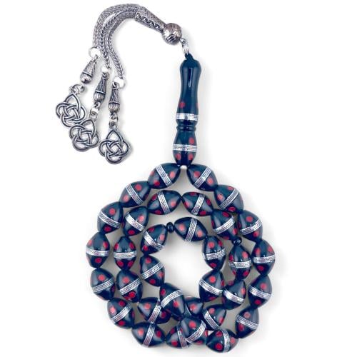 سبحة كوك مطعم معدن انتي مون - 33 خرزة 10 ملي