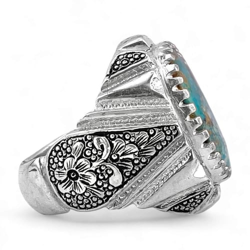 خاتم رجالي بحجر كريم فيروز نيشابوري – جودة وفخامة