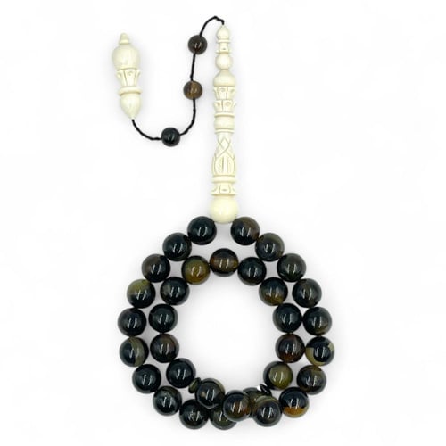 سبحة ظهر سلحفاة (ترسه) وعاج فيل أفريقي منقوش 33 خر...