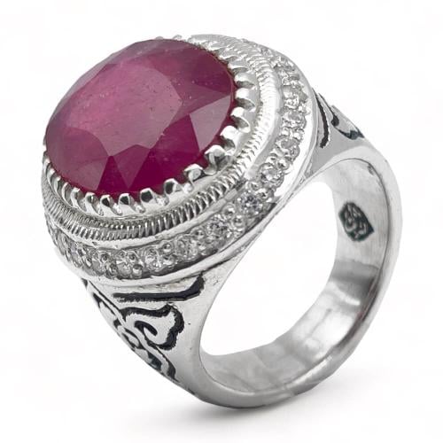 خاتم ياقوت افريقي رجالي أصلي 100%