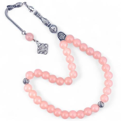 سبحة حجر روز كوارتز طبيعي -10 ملي