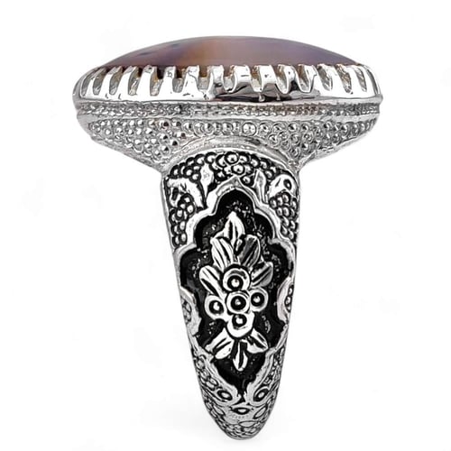 خاتم عقيق سليماني ملكي - فضة عيار 950 - توازن وشفا...