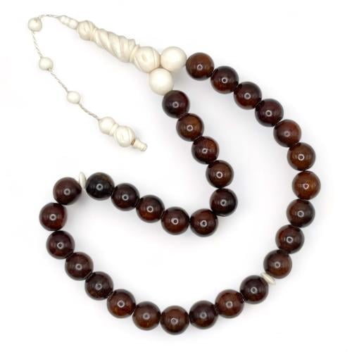 سبحة خشب كوك طبيعي أصلي الشاهد عظم جمل منقوش 12 مل...