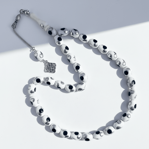 سبحة عظم جمل مطعم معدن انتيمون