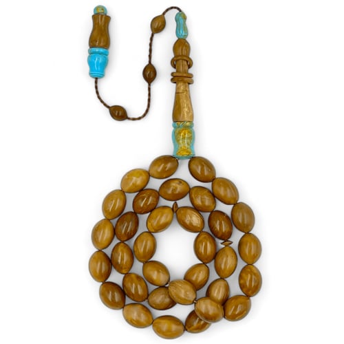 سبحة كوك طبيعي مع البكلايت بلون ازرق مخلوط