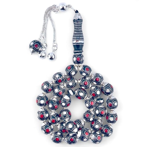 سبحة يسر مطعمة بلون العاج والمرجان - 10 ملي