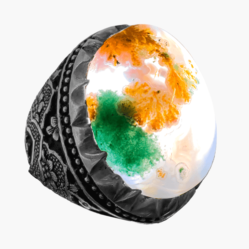 خاتم حجر عقيق يماني الخرائطي البيضاوي - أناقة وفخا...