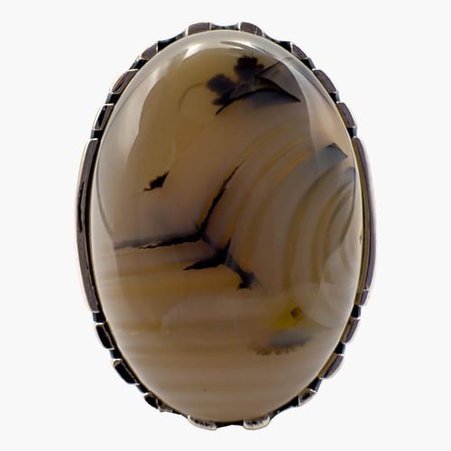 خاتم عقيق رجالي - مصاغ من الفضة عيار 925 - شغل يدو...