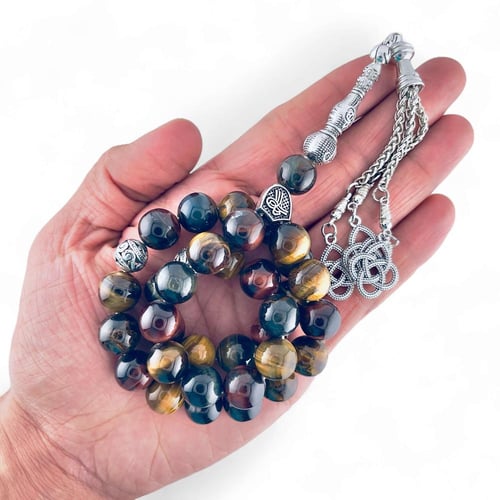 سبحة عين النمر الطبيعي ثلاثي الألوان – طاقة، ثقة،...