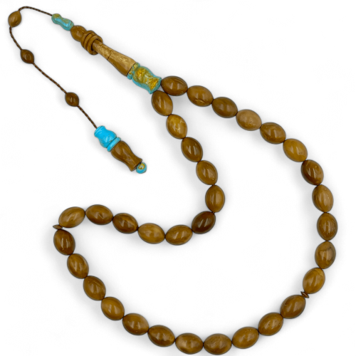 سبحة كوك طبيعي مع البكلايت بلون ازرق مخلوط