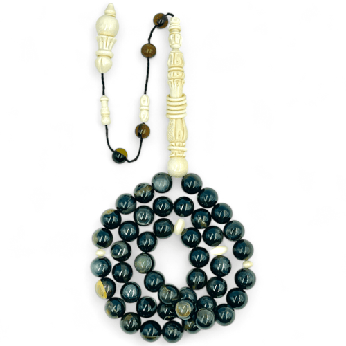 سبحة ظهر سلحفاة (ترسه) وعاج فيل أفريقي منقوش 45 خر...