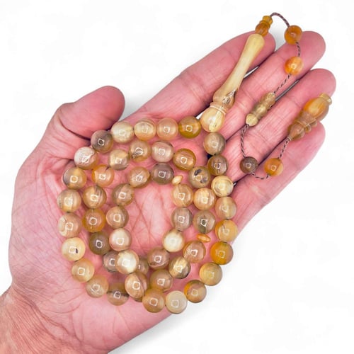 سبحة ظهر السلحفاة ترسا طبيعي - 51 خرزة