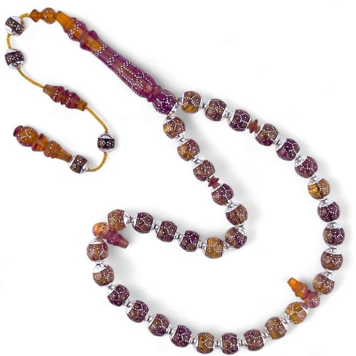 سبحة فاتوران بالفضة حرباء 10 ملي – تغيير ألوان أني...