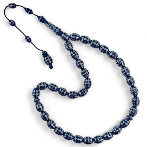 سبحة كوك مطعم بالفضة عيار 925 - 10 ملي