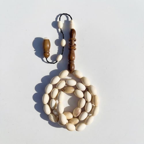 سبحة عظم جمل طبيعي فاخرة | يدوية مع شاهد وفواصل كو...