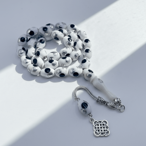 سبحة عظم جمل مطعم معدن انتيمون