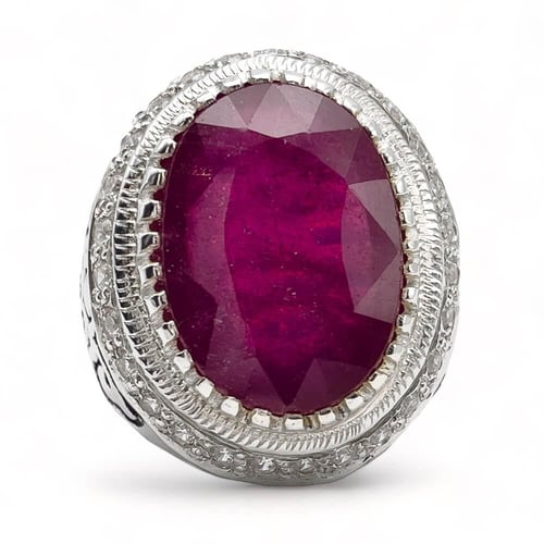 خاتم ياقوت افريقي رجالي أصلي 100%