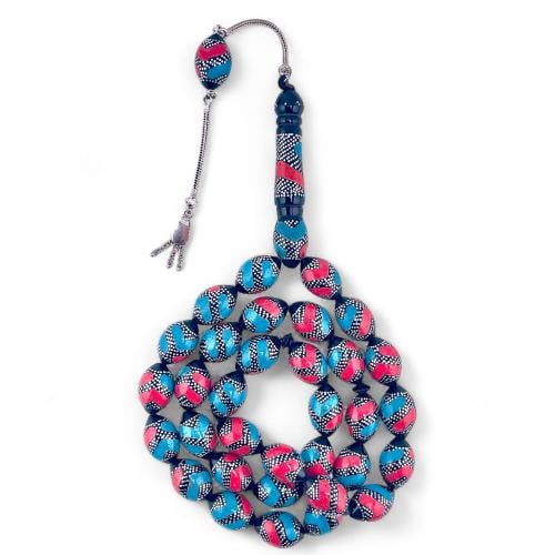 سبحة كوك فاخر مطعم بالفضة عيار 999 و حجر الفيروز و...