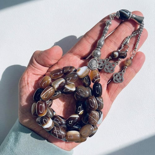 سبحة عقيق سليماني أصلي 43 خرزة