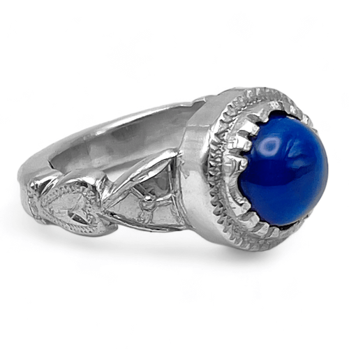 خاتم زفير نجمي طبيعي ملكي فضة عيار 950