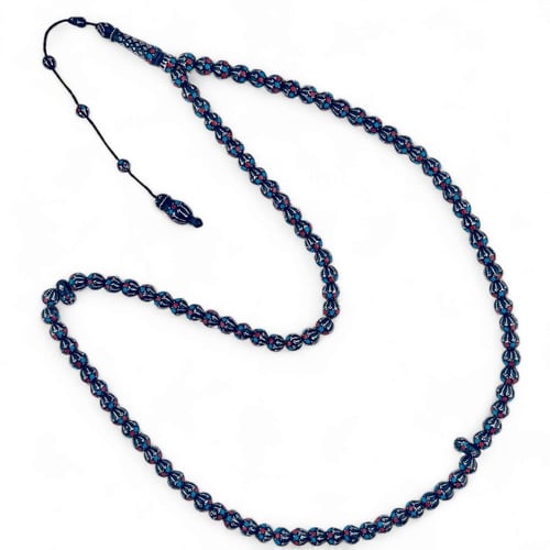 سبحة كوك طبيعي مرصعة بالفضة و بالفيروز و المرجان