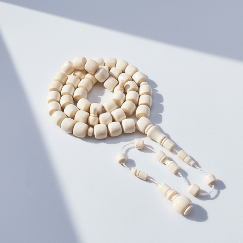 سبحة عاج ناب الفيل طبيعي - 45 خرزة 11 ملي