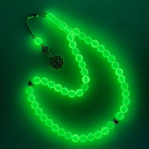 سبحة بكلايت فسفور مضيئ باللون الاخضر - 10 ملي 45 خ...