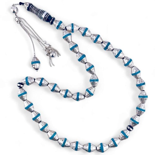 سبحة يسر مغلف بالفضة عيار 925 مع فيروز طبيعي – 33...