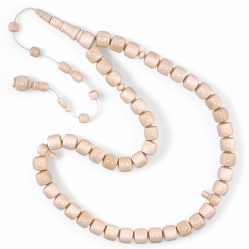 سبحة عاج ناب الفيل طبيعي - 45 خرزة 11 ملي