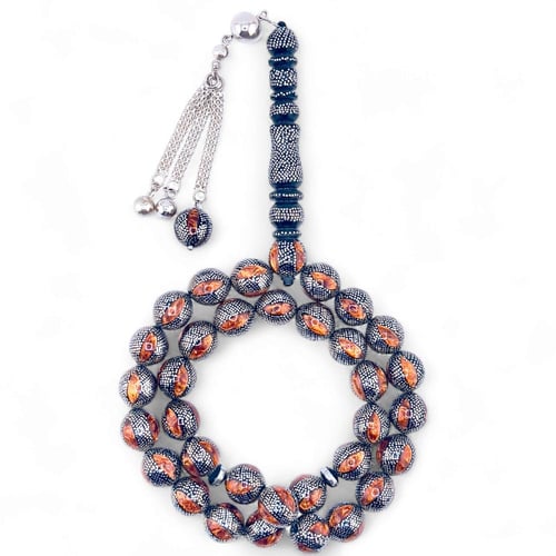 سبحة كوك مطعمة بالفضه و الشاهد يسر 13 ملي