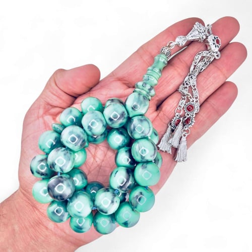 سبحة فاتوران الماني صب جديد بلون تركوازي مميز - 13...