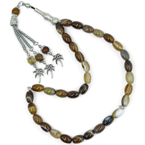 سبحة حجر عقيق سليماني - 33 خرزة 9 ملي