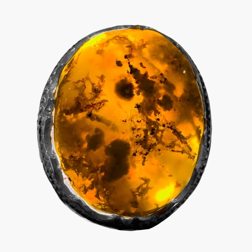 خاتم حجر عقيق يماني شجري فاخر - رمز للثروة والتفرد