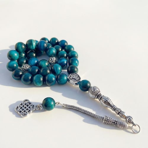 سبحة حجر عين النمر التركوازية – طاقة وأناقة