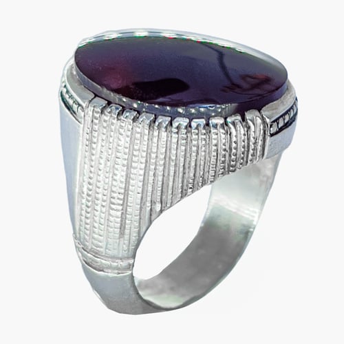 خاتم عقيق كبدي كرزي - صنع بدقة وجودة عالية