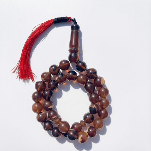 سبحة كهرمان سومطري طبيعي - 33 خرزة 14 ملي