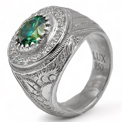 خاتم فضة رجالي بحجر موزنايت – بديل الألماس الفاخر...