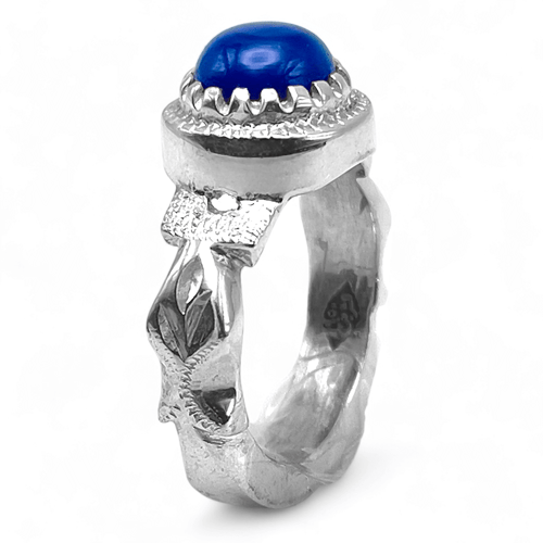 خاتم زفير نجمي طبيعي ملكي فضة عيار 950