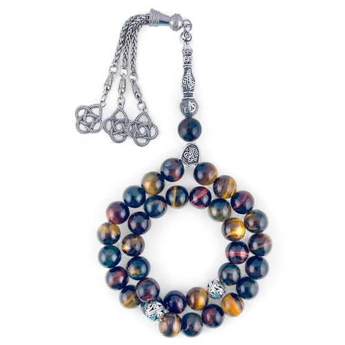 سبحة عين النمر الطبيعي ثلاثي الألوان – طاقة، ثقة،...