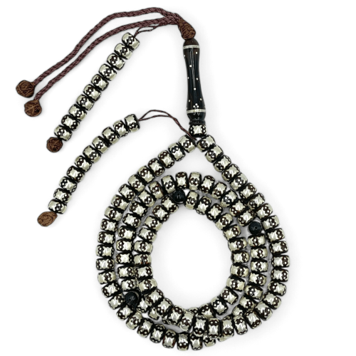 سبحة كوك ملكي طبيعي مرصعة بالفضة عيار 925 9 ملي