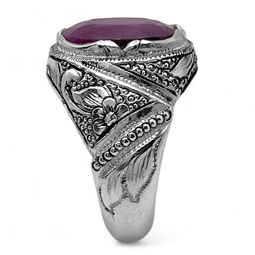 خاتم ياقوت افريقي فضة عيار 950