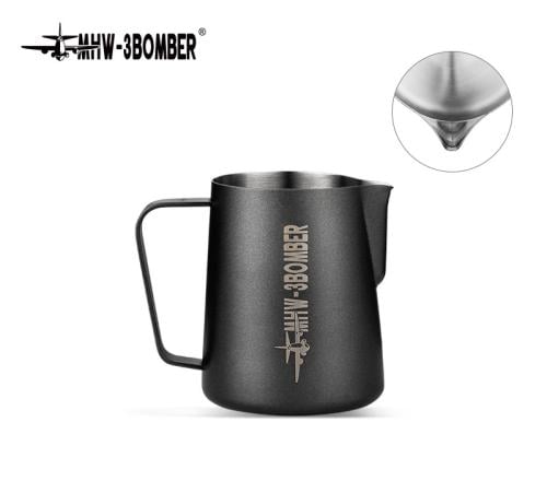 Milk pitcher 3.0-600ml-Matte Black-sharp spout