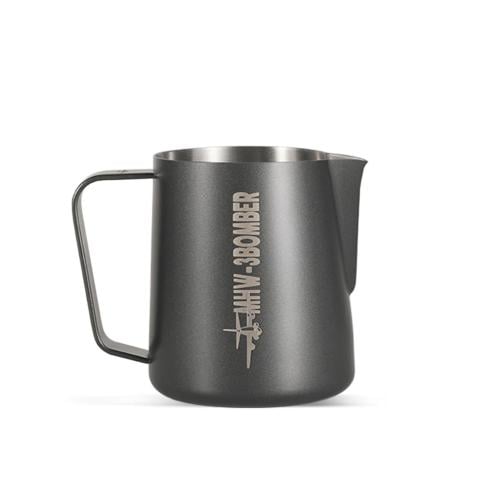 Milk pitcher 3.0-600ml-Matte Black-Round spout