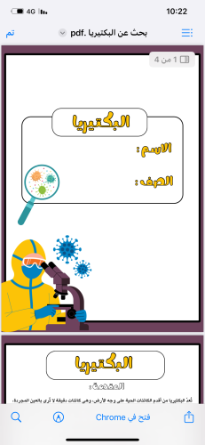 بحث عن البكتيريا ( 4 صفحات )
