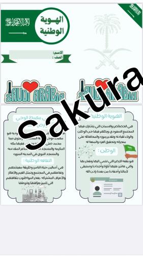 مطويه اجتماعيات ( الهويه الوطنيه) صف رابع الترم ال...