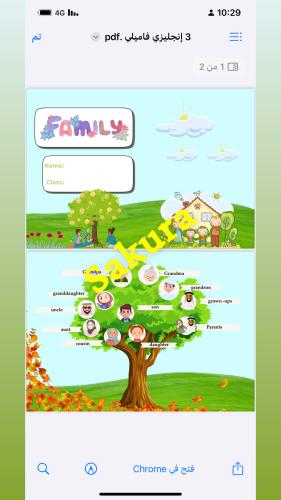 مطوية إنجليزي عن شجرة العائله family