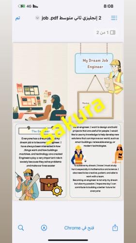 مطويه إنجليزي jop صف ثاني متوسط الترم الاول