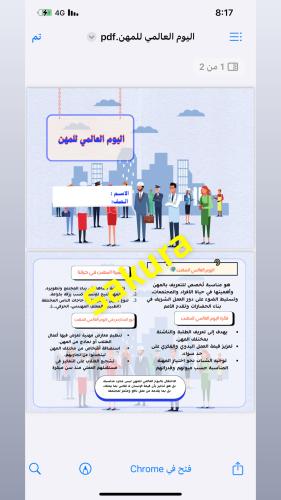مطويه اليوم المن العالمي للمهن