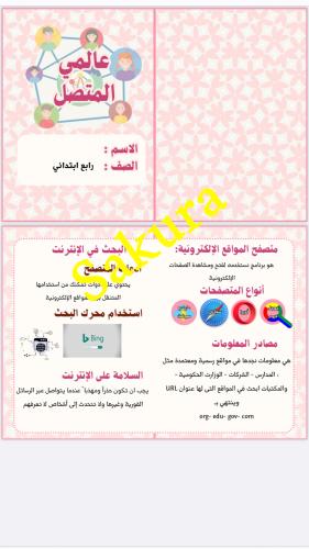 مطويه مهارات رقميه (عالمي المتصل )صف رابع ابتدائي...