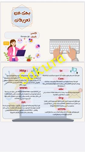 مطويه مهارات رقميه (بحث عن تعريفات )صف اول متوسط ا...